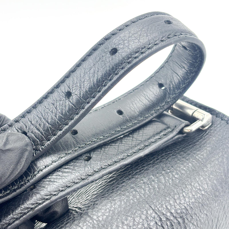 Balenciaga Downtown Soft Hourglass Leather Black Bag