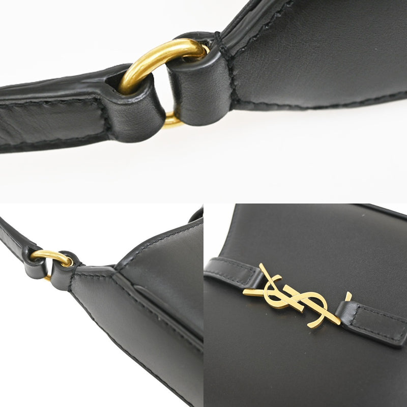 Saint Laurent Le 5 A 7 Vertical Leather Black Bag
