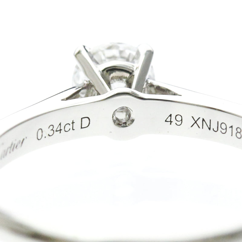 Cartier Solitaire 1895 18k White Gold With Rbc Diamond D-Vs1 Silver Platinum Bijoux