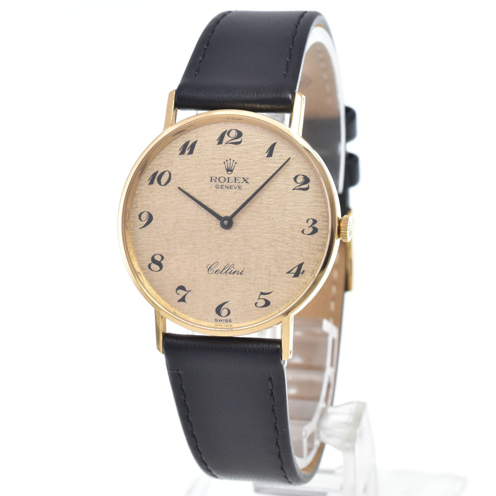 Rolex Cellini Round Quartz Yellow Gold And Alligator Watches