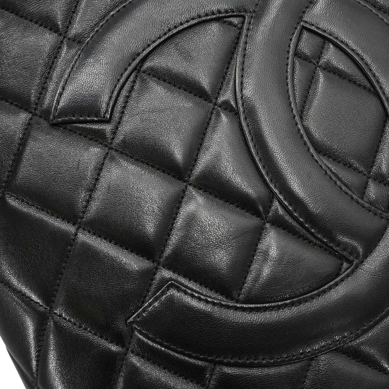 Chanel Medallion Quilted Lambskin Black Leather Bag
