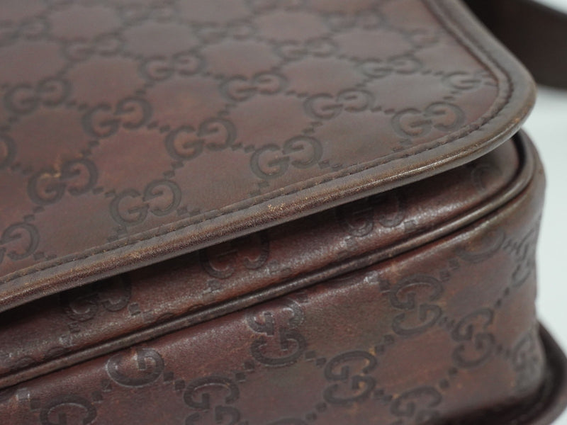 Gucci Flap Messenger Bag (outlet) Guccissima Leather Brown