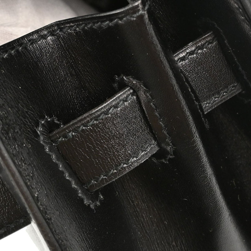 Hermes Kelly Black Box Calf With Gold Hardware Calfskin Bag