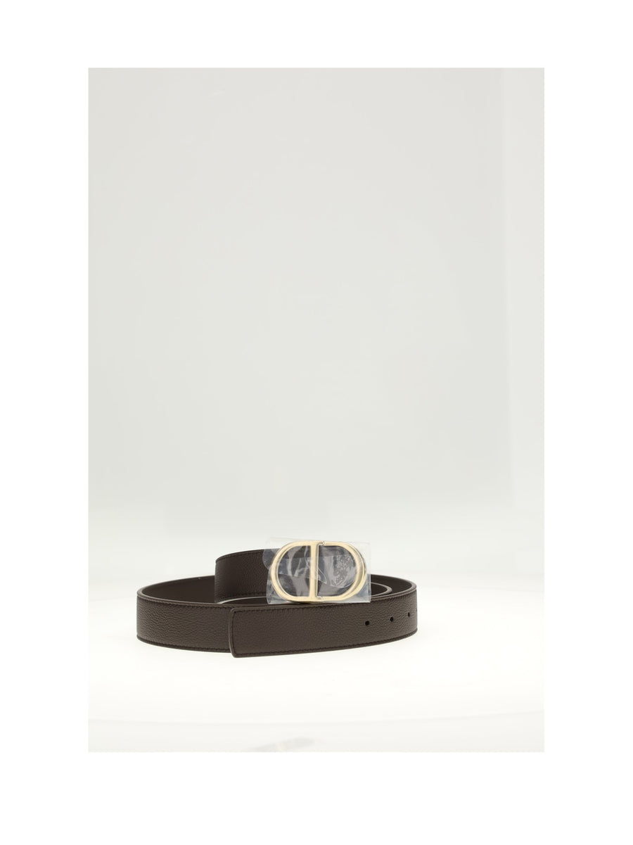 Dior Cd Belt — Brown Calfskin / Metal