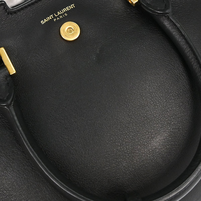 Saint Laurent Monogram Cabas Leather Black Calfskin Bag