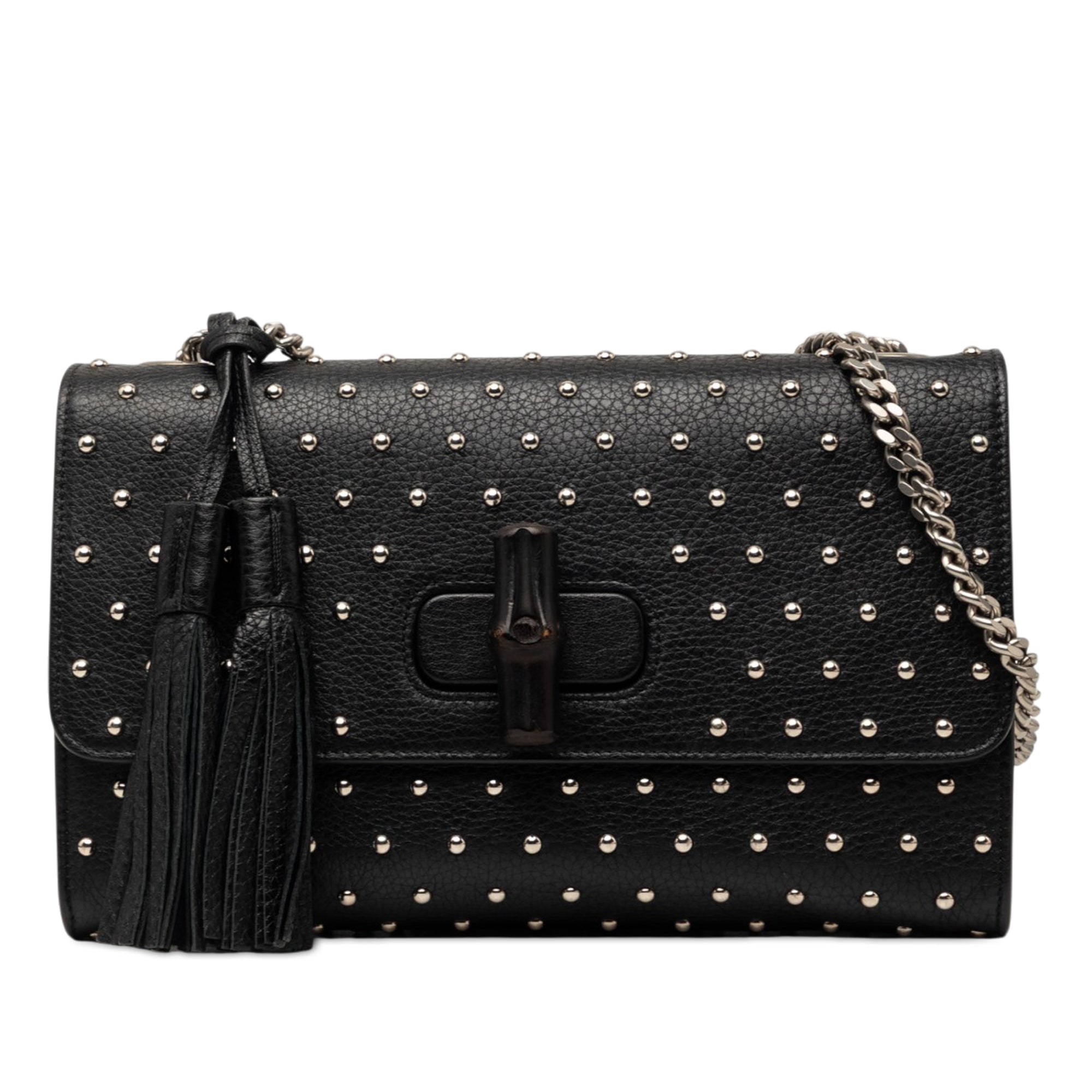 Medium Studded Leather Miss Bamboo Crossbody - Image 1