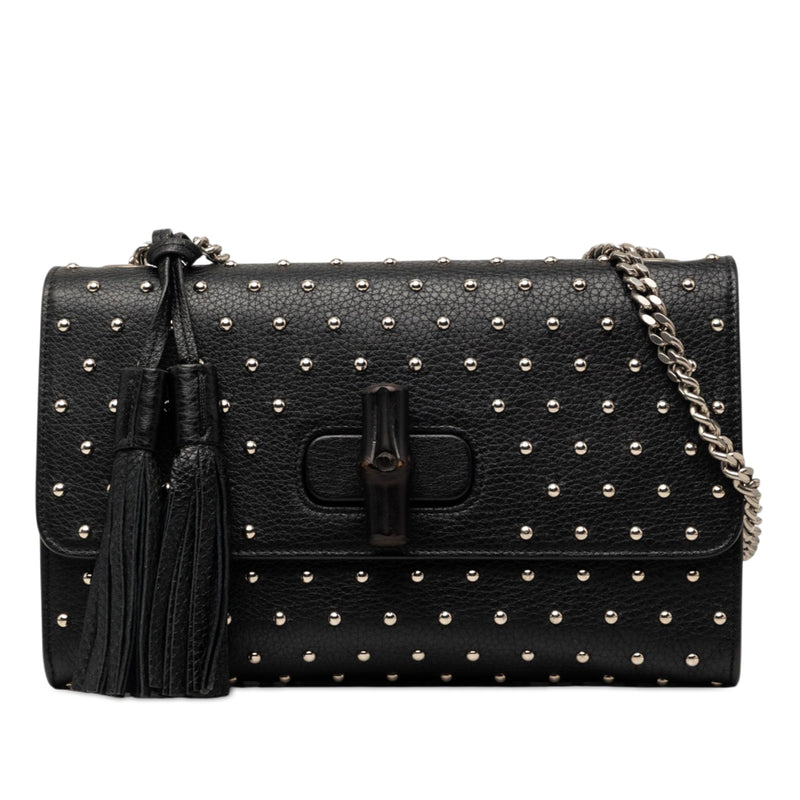 Medium Studded Leather Miss Bamboo Crossbody