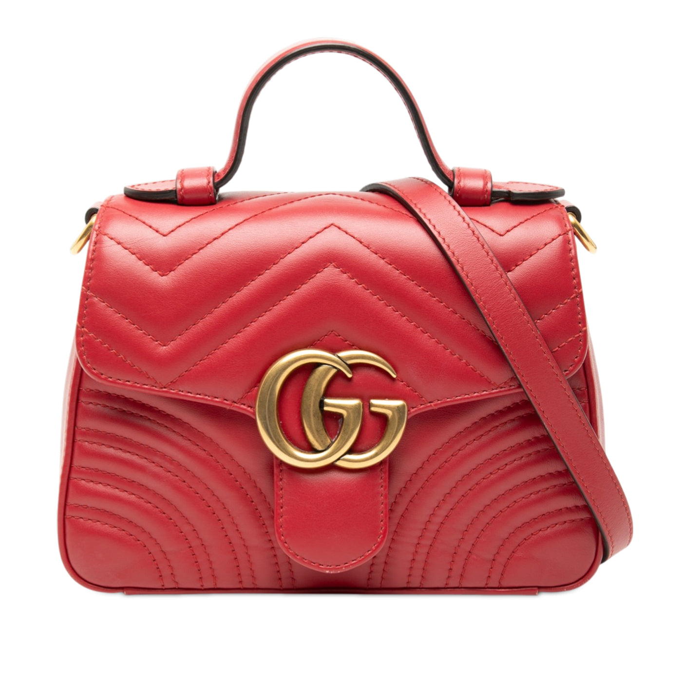 Mini GG Marmont Matelasse Leather Top Handle Bag - Image 1