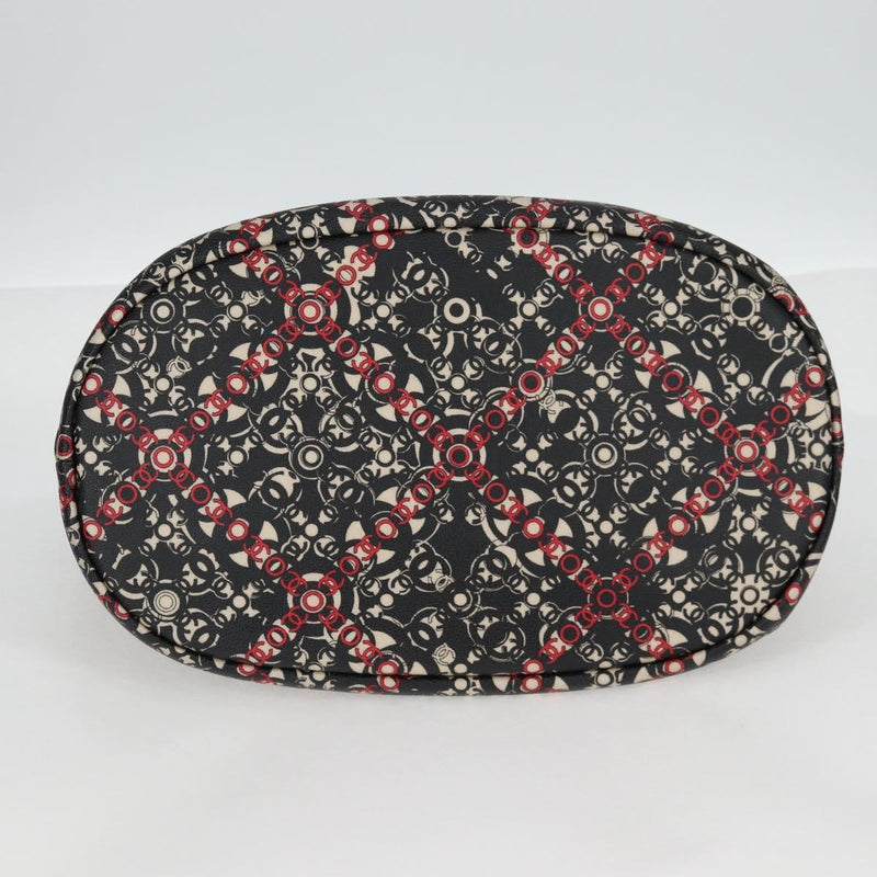 Chanel Optic Coco Bowler Printed Coated Canvas With Caviar Black Bag