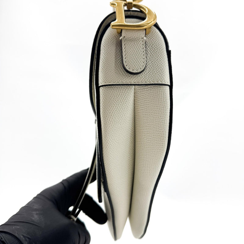 Christian Dior Saddle Leather White Bag