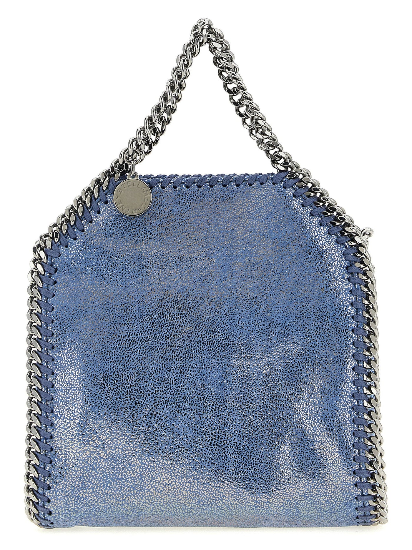 Stella Mccartney Mini Bag — Blue Eco Shiny Dotted Chamois