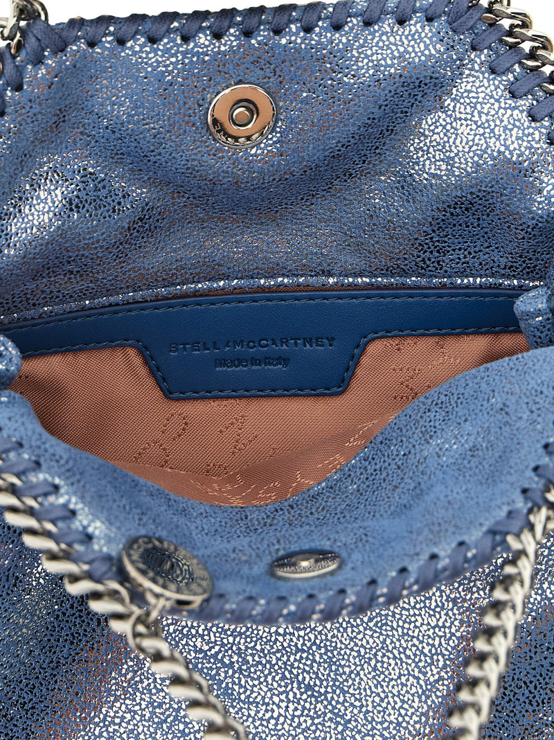 Stella Mccartney Mini Bag — Blue Eco Shiny Dotted Chamois