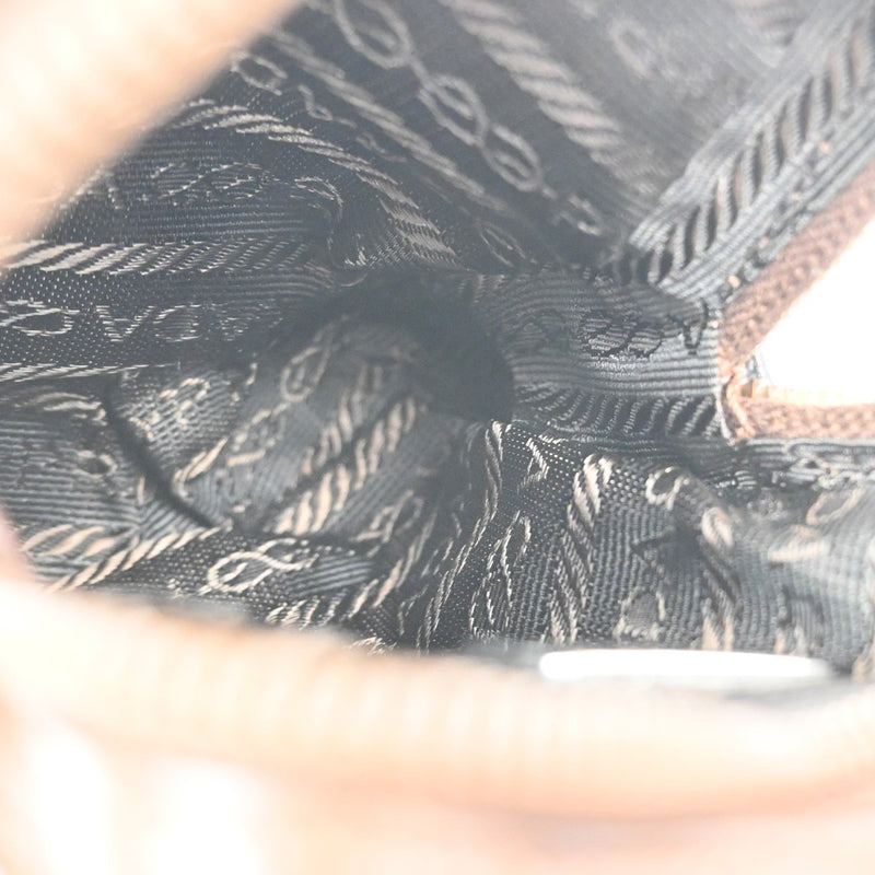 Prada Logo Pouch Leather Brown