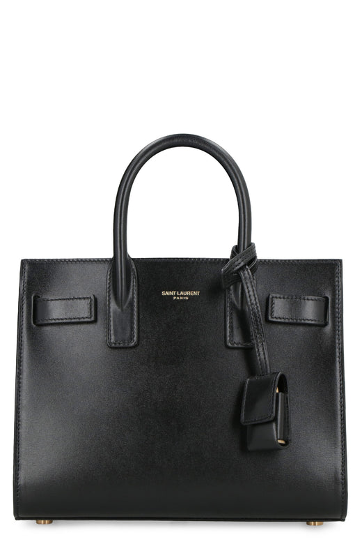 Saint Laurent Top Handle Bag — Black Calf Leather