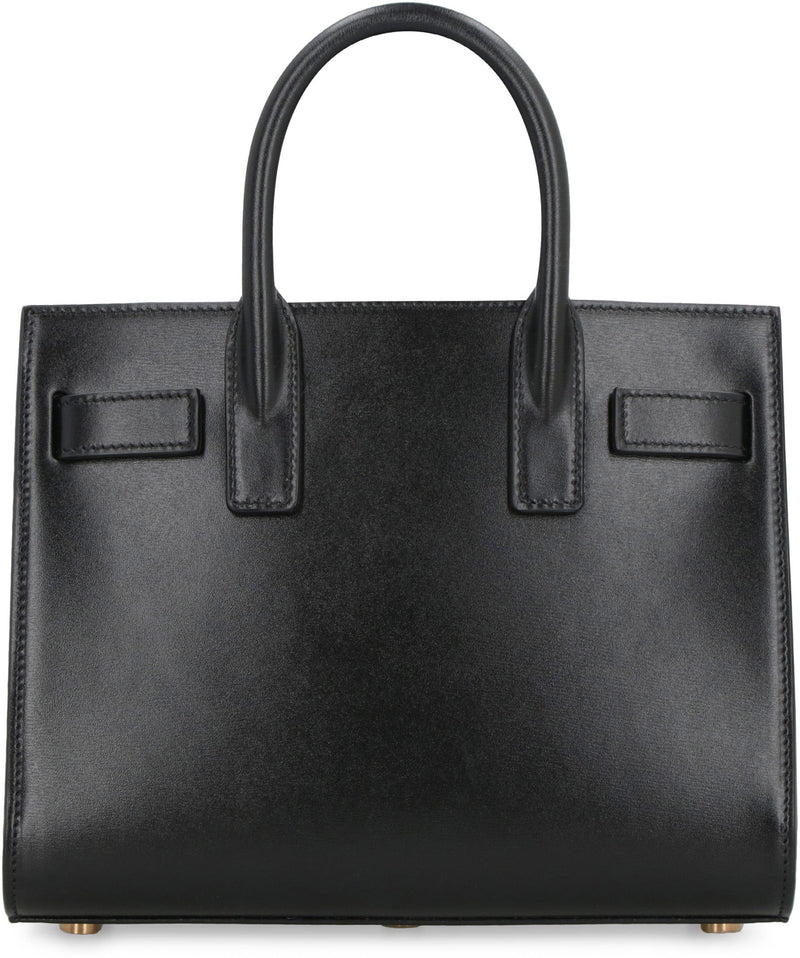 Saint Laurent Top Handle Bag — Black Calf Leather