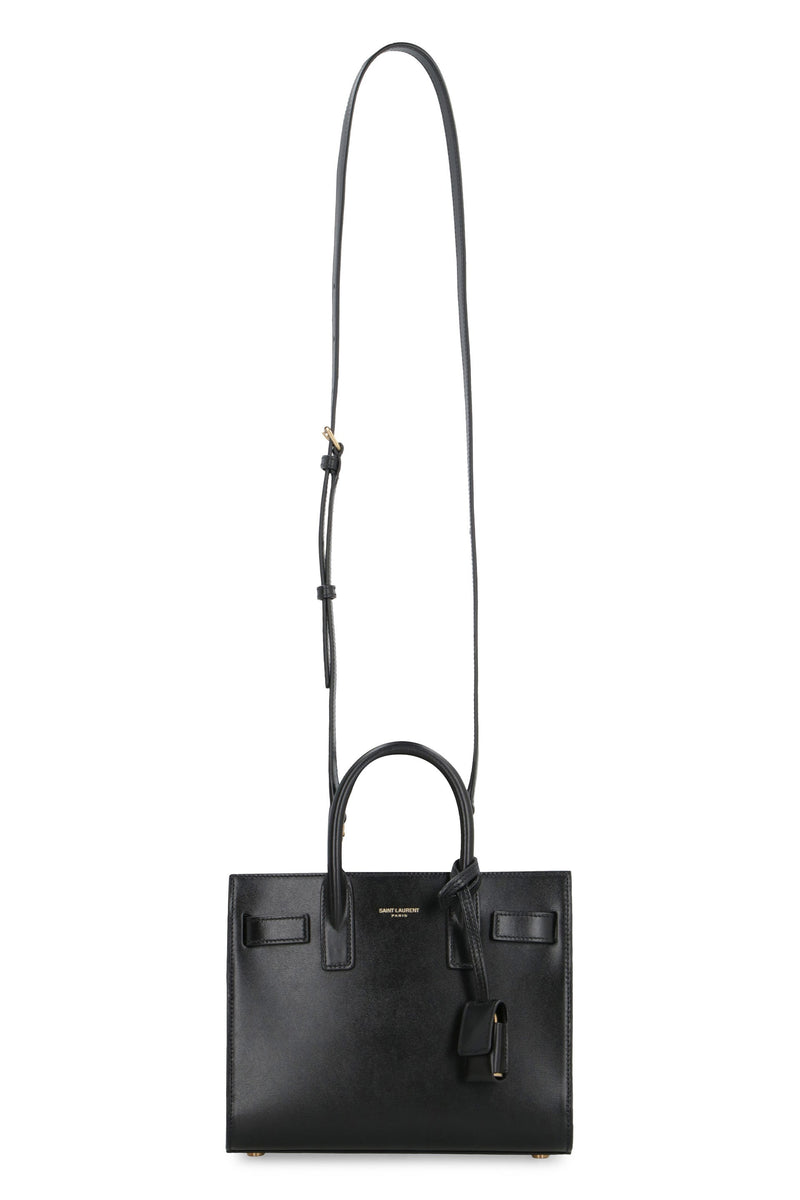 Saint Laurent Top Handle Bag — Black Calf Leather