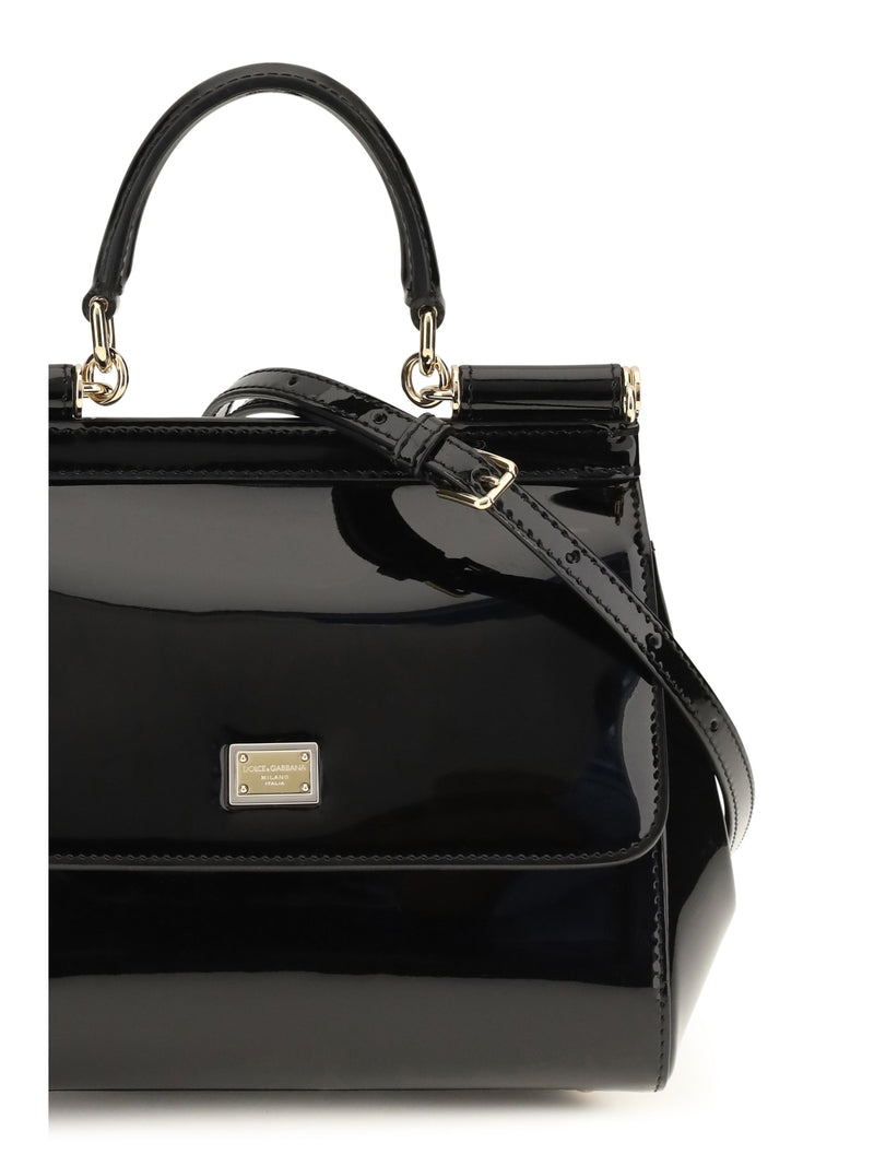 Dolce & Gabbana Sicily Shoulder Bag — Black Calf Leather Bos Taurus