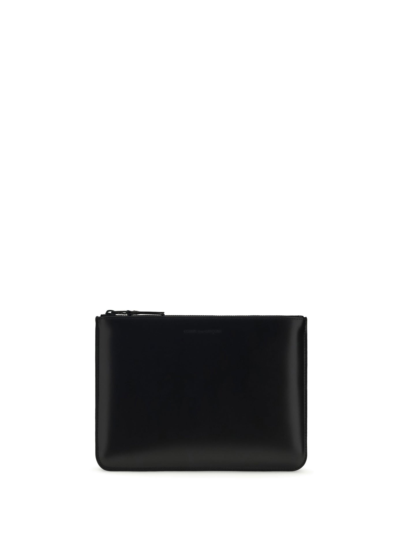 Comme Des Garçons Wallet Embossed Logo Calf Leather — Black