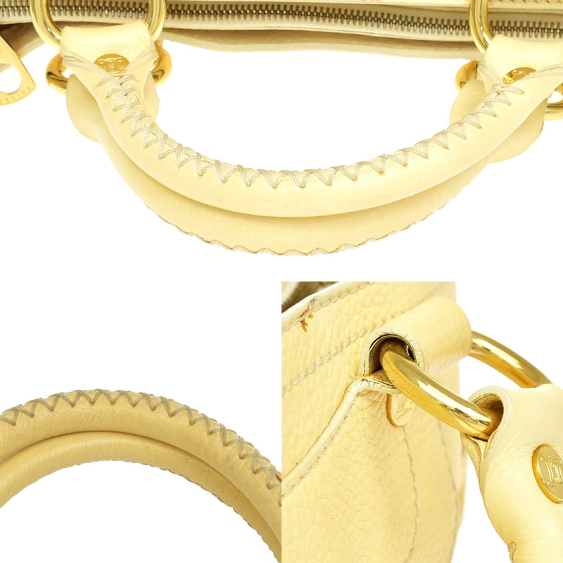 Celine Boogie Satchel Leather Yellow