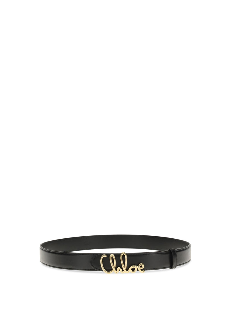Chloé Belt — Black Calf Leather Bos Taurus
