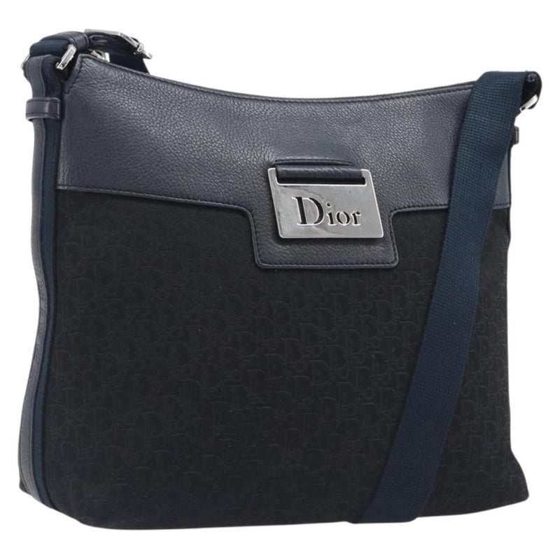 Christian Dior Vintage Street Chic Messenger Diorissimo Canvas And Leather Black