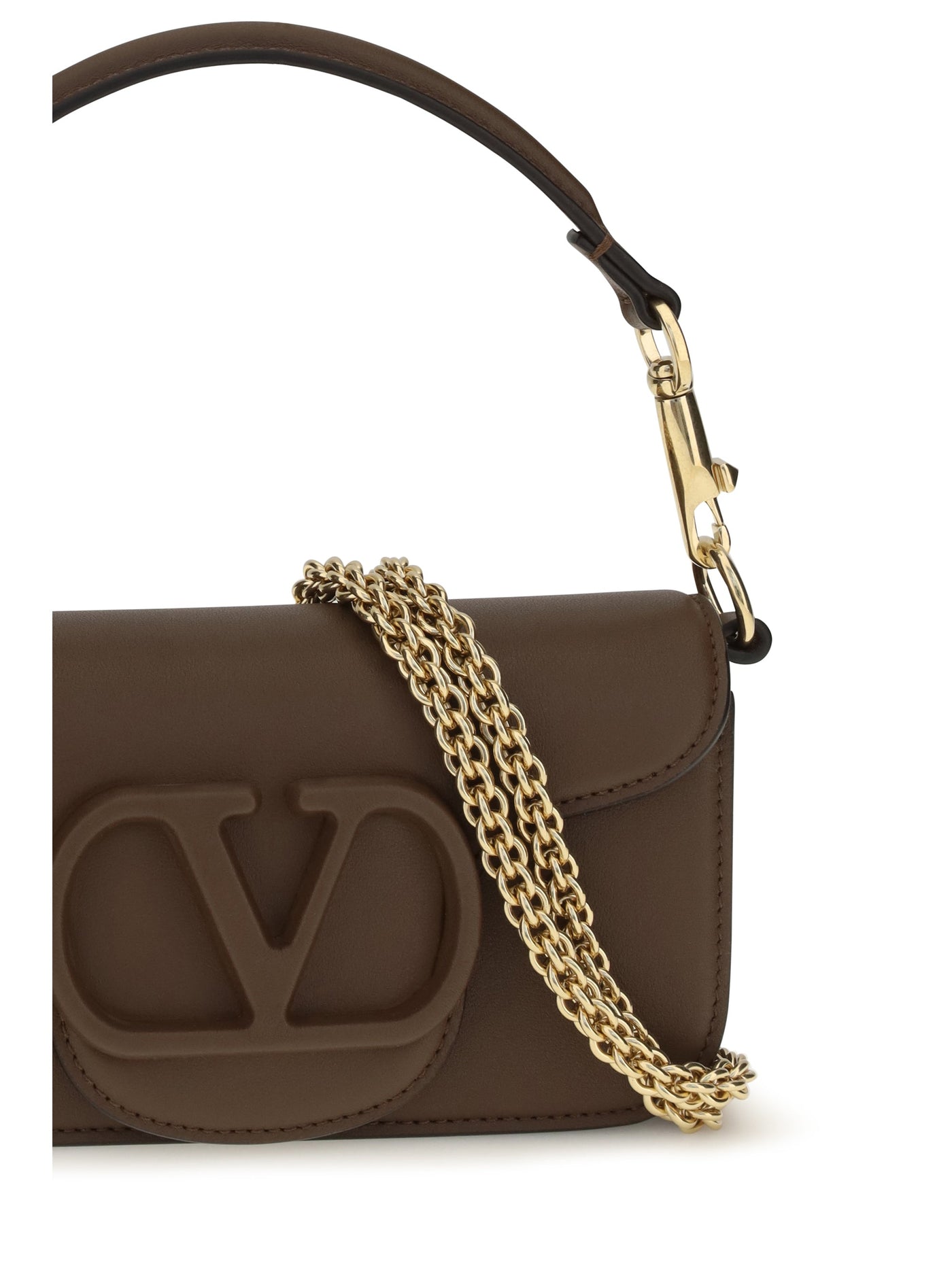 Valentino Garavani Shoulder Bag — Brown Calf Leather
