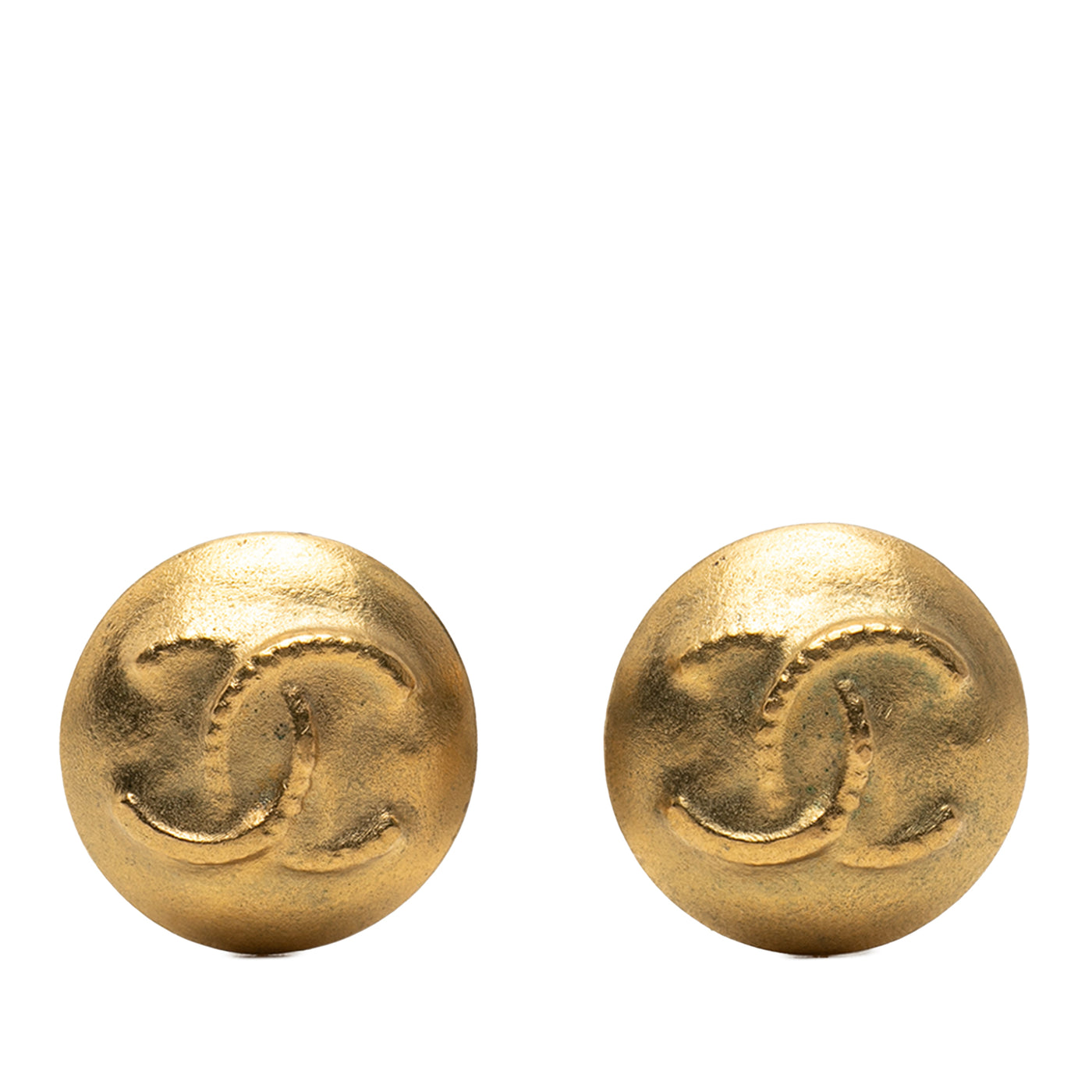 CC Gold Plated Round Clip on Earrings - Image 1