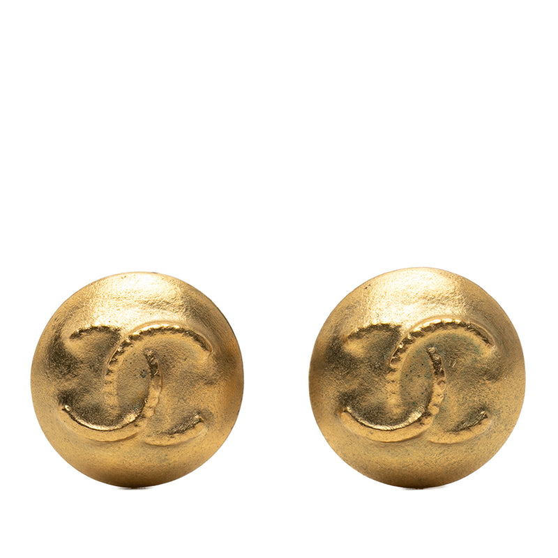 CC Gold Plated Round Clip on Earrings