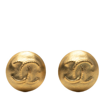 CC Gold Plated Round Clip on Earrings - Image 1