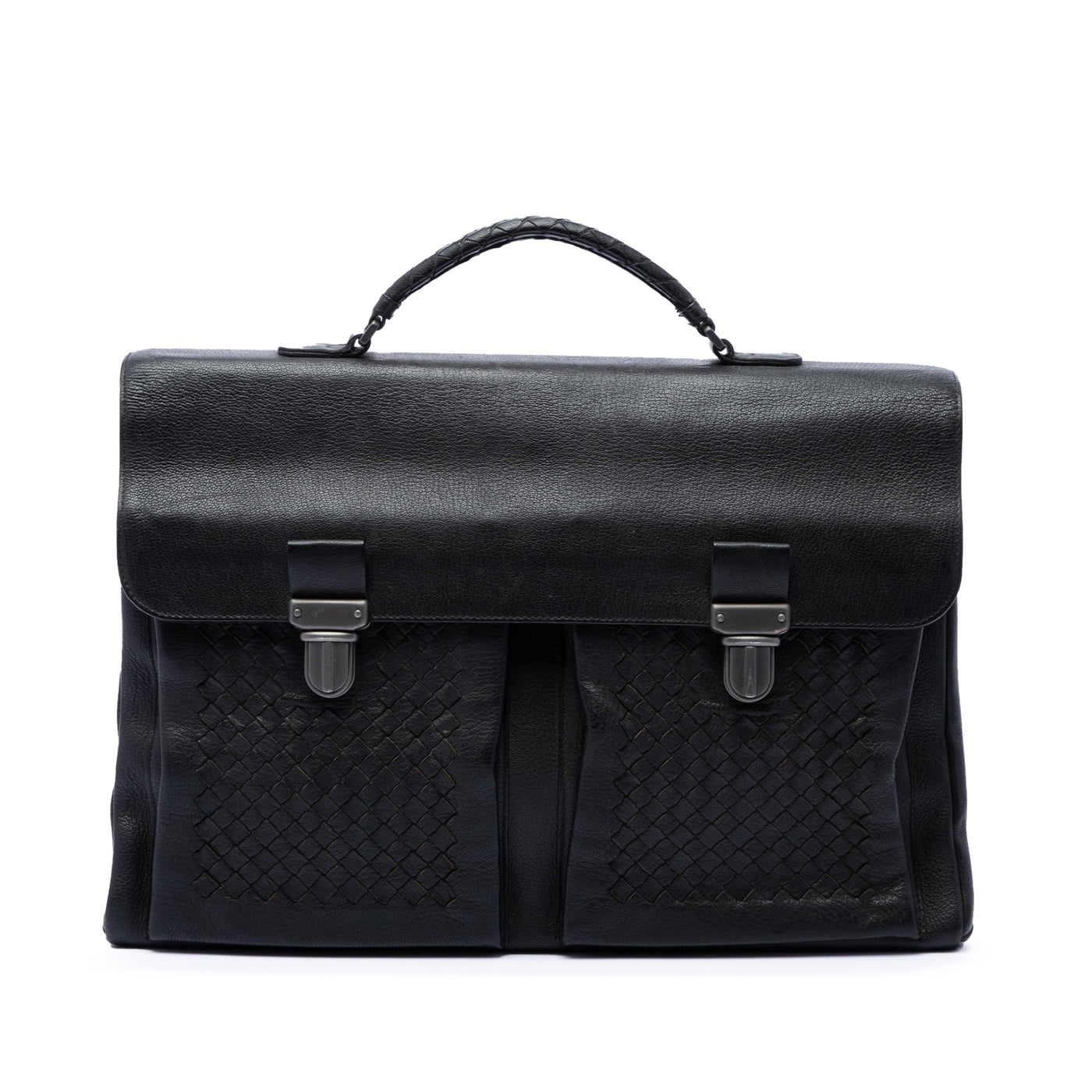 Intrecciato Trimmed Nappa Business Bag - Image 1
