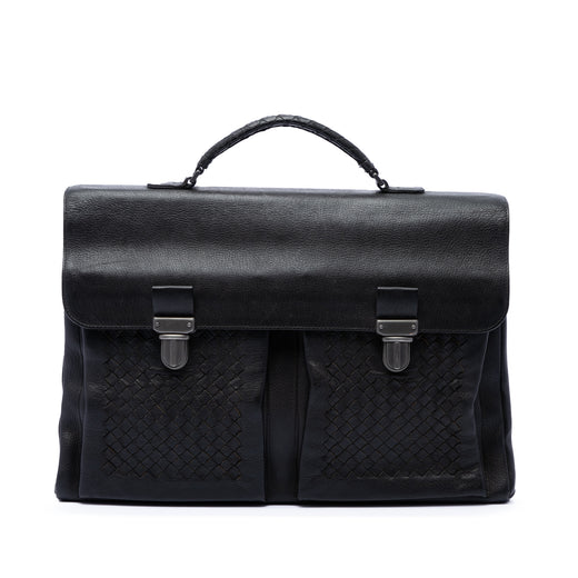 Intrecciato Trimmed Nappa Business Bag - Image 1