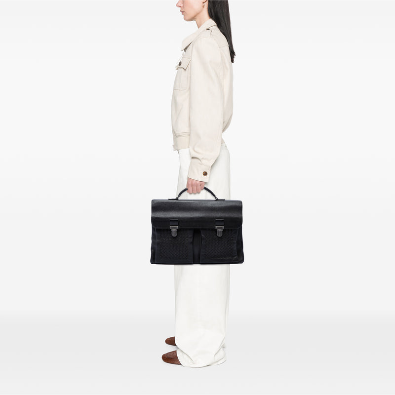 Intrecciato Trimmed Nappa Business Bag - Image 6