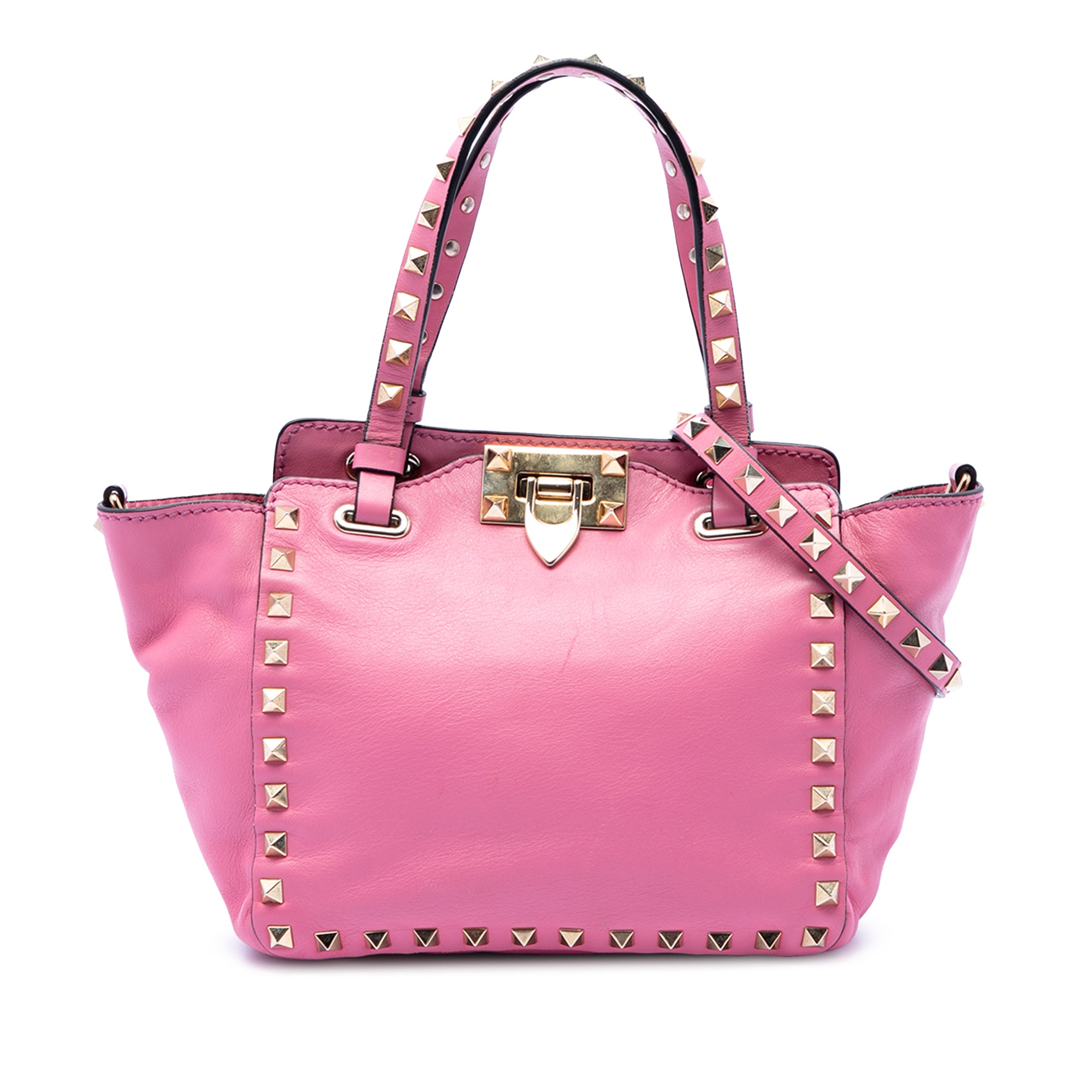 Mini Leather Rockstud Trapeze Satchel - Image 1