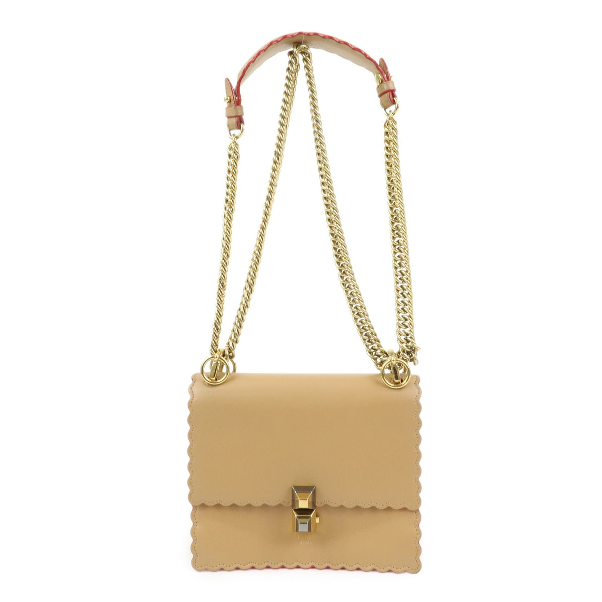 Fendi Kan I Leather Beige Bag