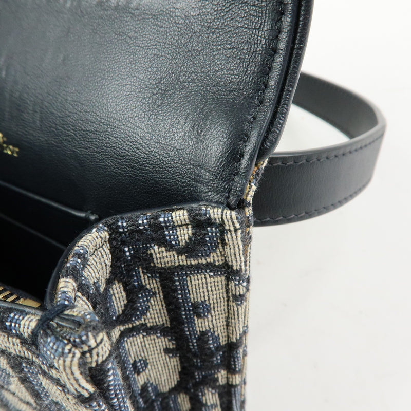 Christian Dior Saddle Belt Oblique Canvas Navy Bag