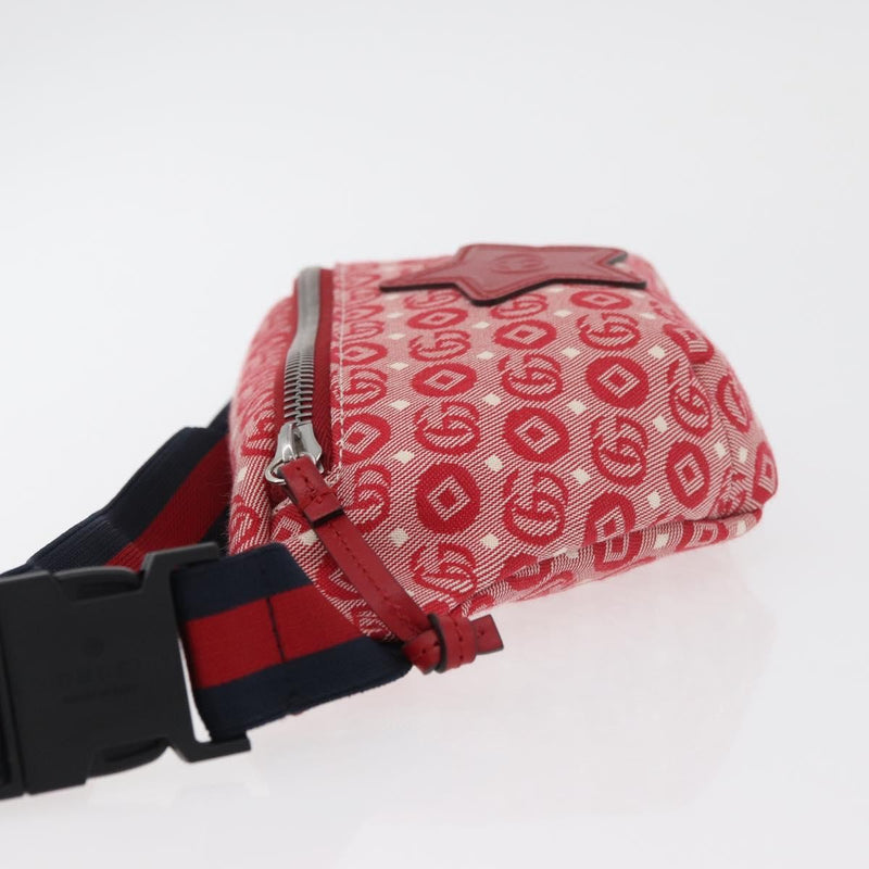Gucci Childrens Belt Printed Coated Canvas Red Bag