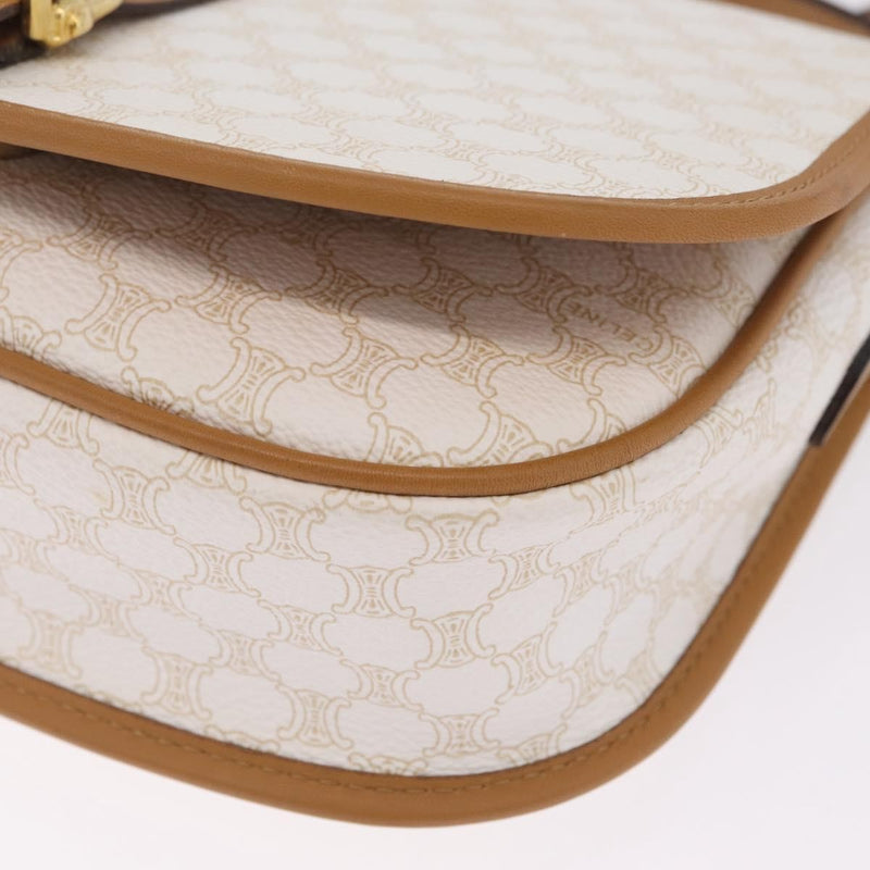 Celine Macadam Shoulder Canvas White Bag