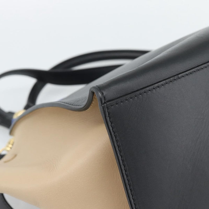 Celine Trapeze Leather With Suede Blue Bag