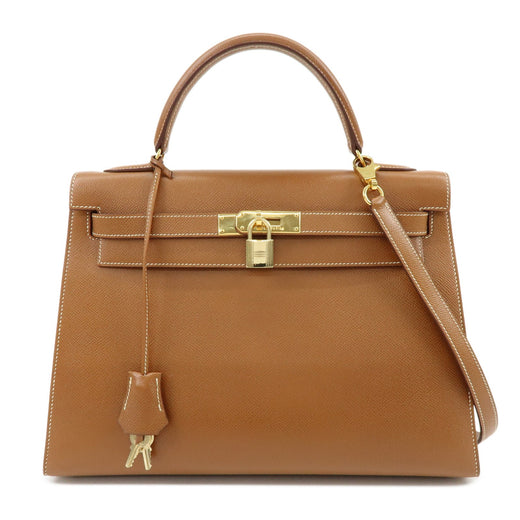 Hermes Kelly Brown Courchevel With Gold Hardware Camel Leather Bag