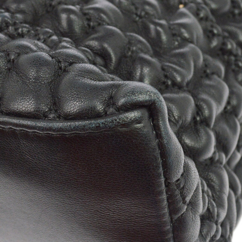 Chanel Hidden Chain Wrinkled Lambskin Black Leather Bag