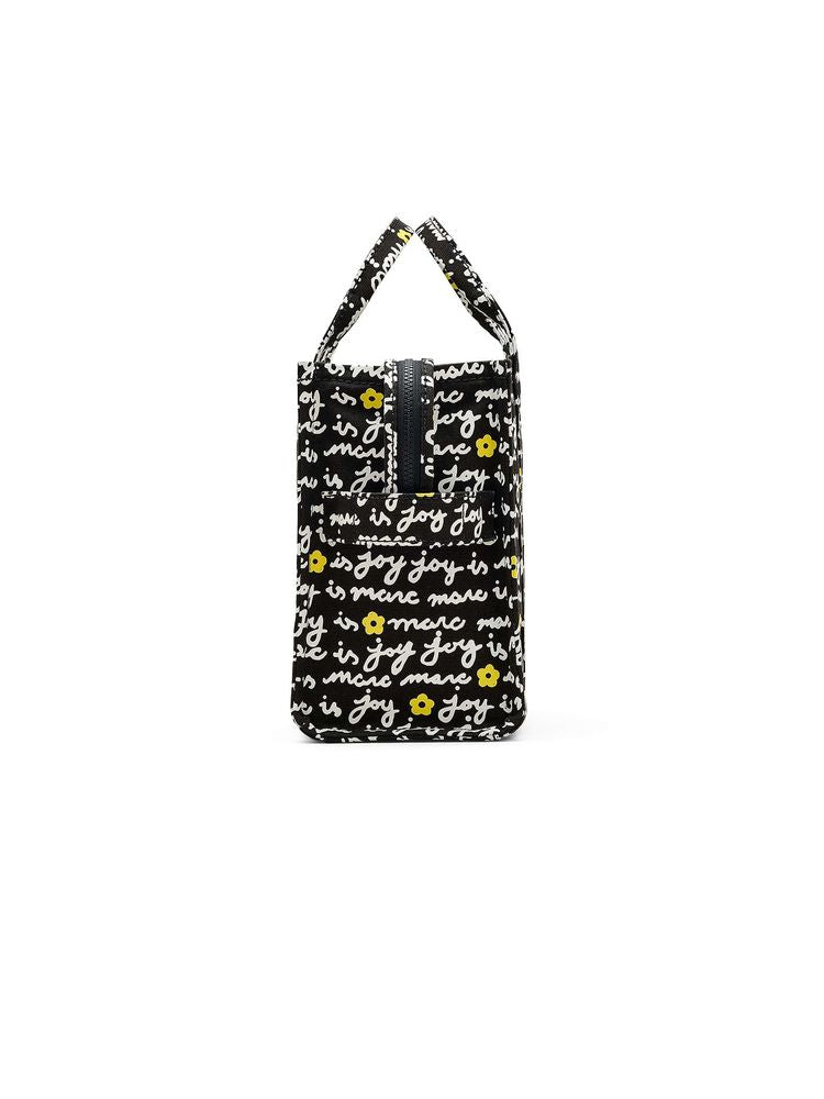 Marc Jacobs Text-Print Cotton Canvas Tote Bag — Black