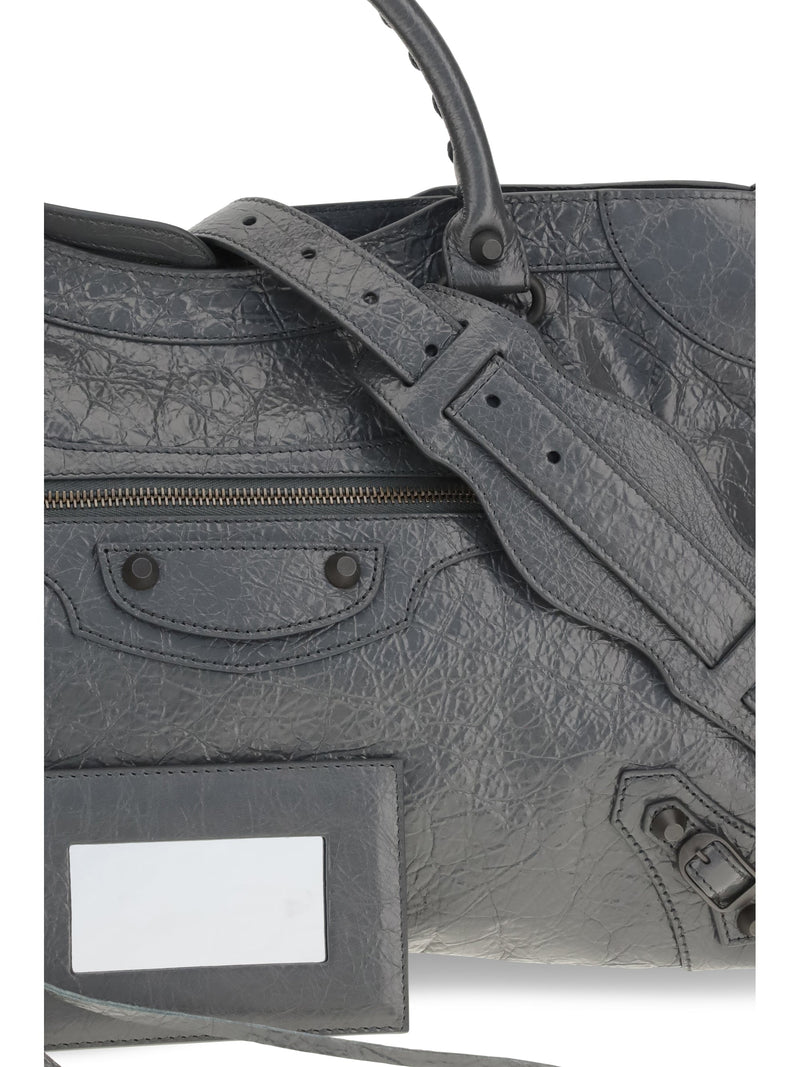 Balenciaga Le City Shoulder Bag — Gray Lamb (ovis Aries)