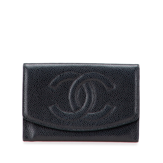 CC Caviar Trifold Wallet - Image 1