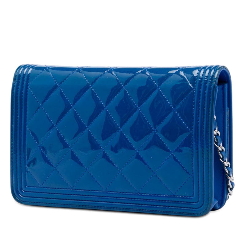 Quilted Patent Boy Wallet on Chain - Image 2