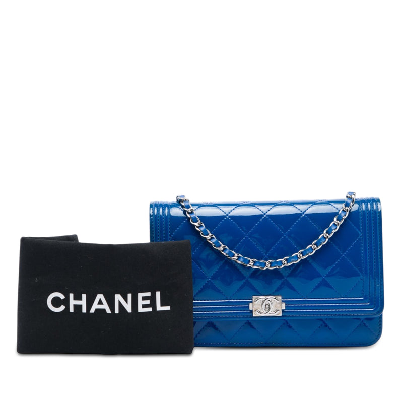 Quilted Patent Boy Wallet on Chain - Image 7