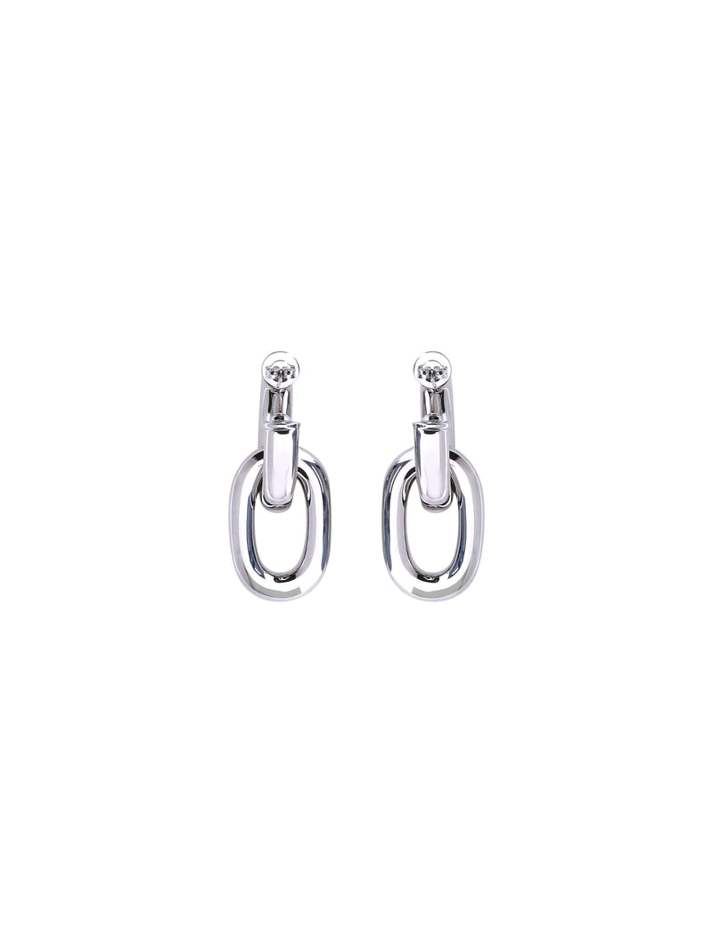 Rabanne Double Xl Earrings — Silver Resin; Alluminio