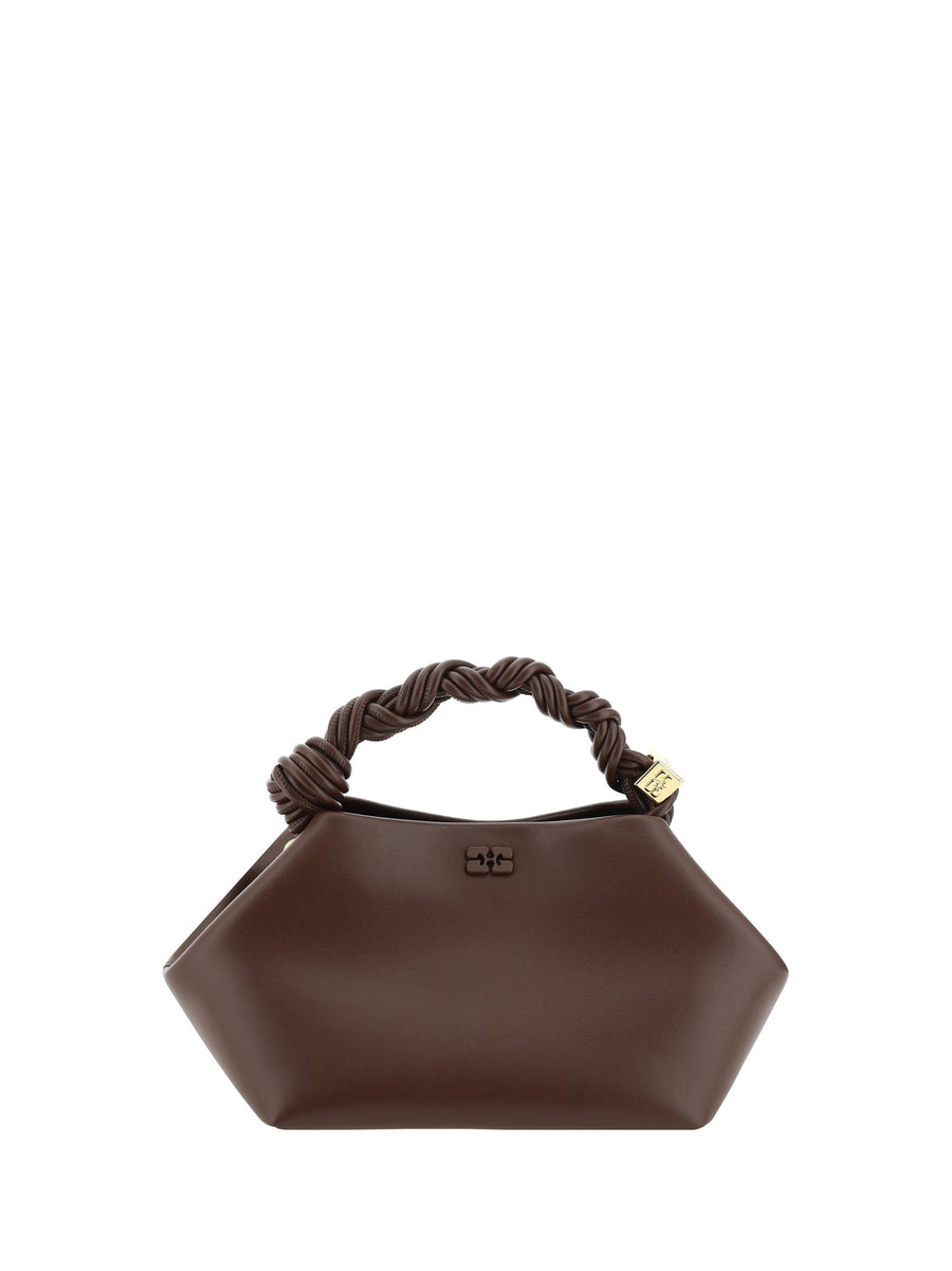 Ganni Bou Top Handle Bag — Brown Calf Leather (bos Taurus)