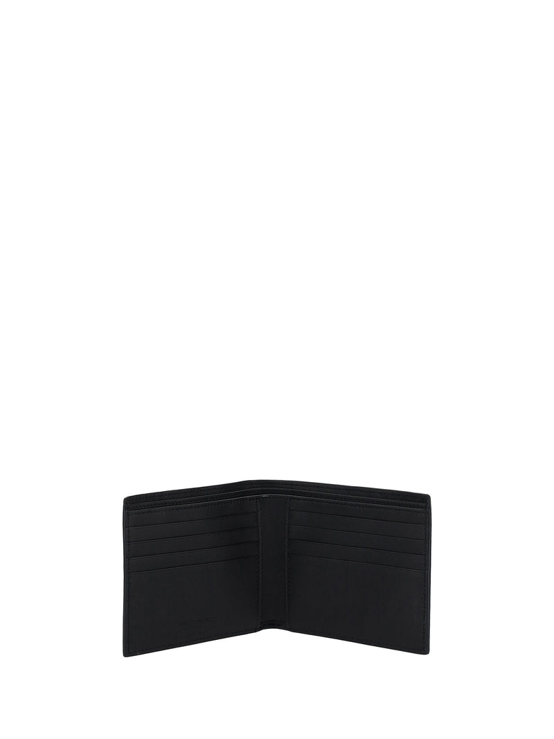 Saint Laurent Crocodile-Embossed Calf Leather Wallet — Black Bos Taurus