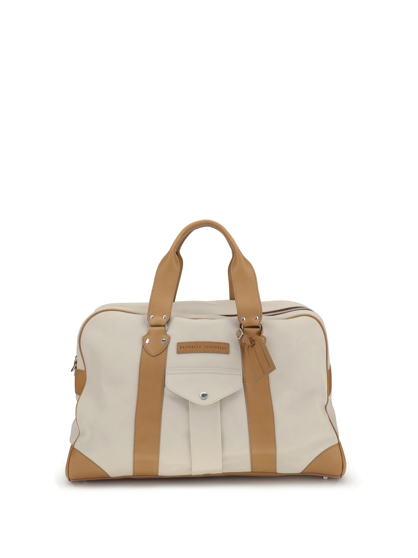 Brunello Cucinelli Street Travel Bag — Cream Calf Leather