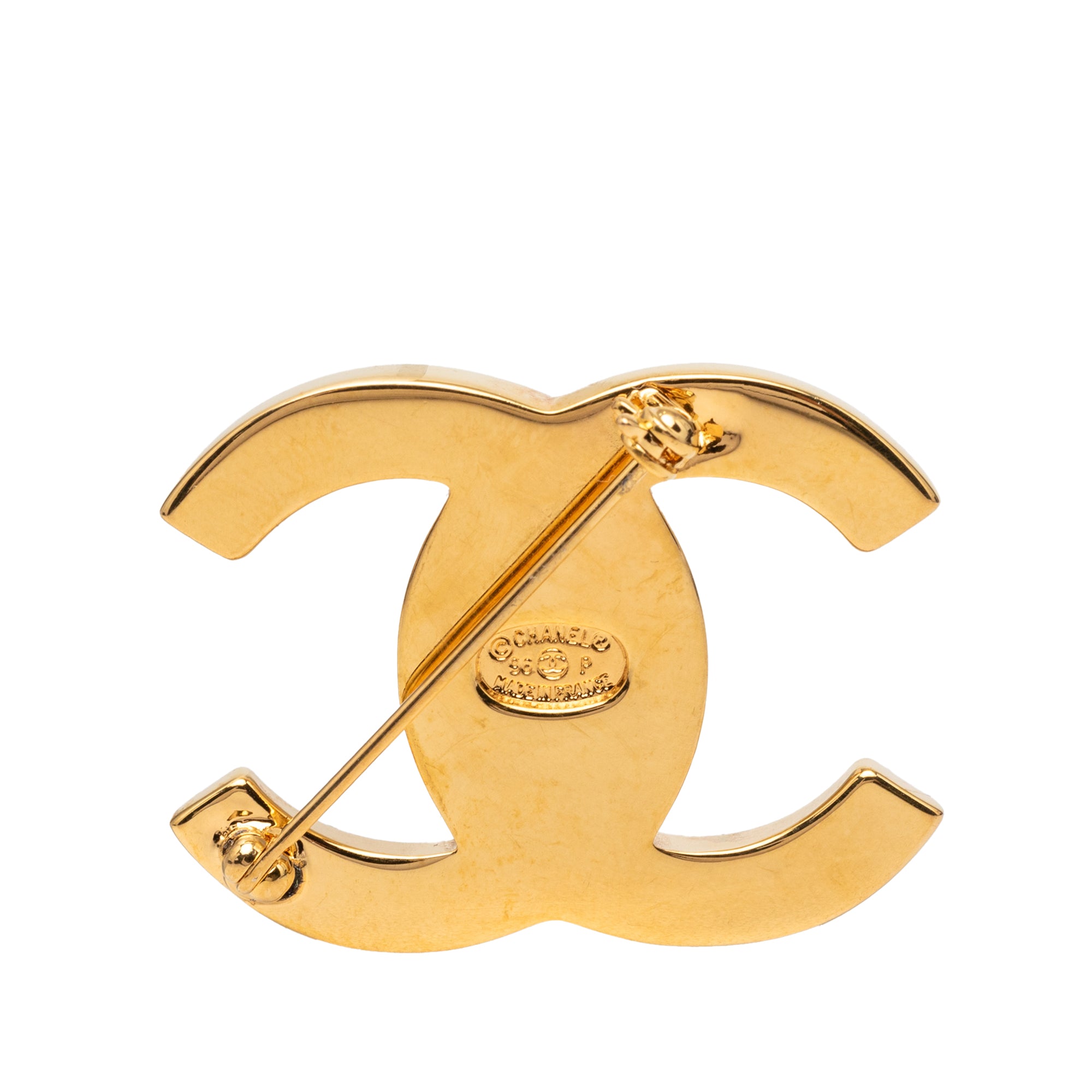 CC Gold Plated Turn Lock Brooch - Image 2